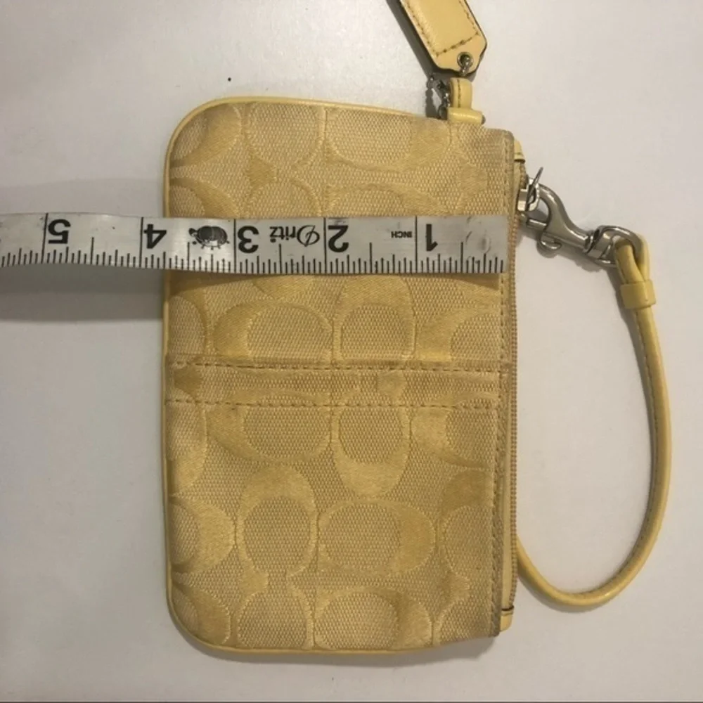 Coach vintage y2k signature yellow wristlet bag rare color